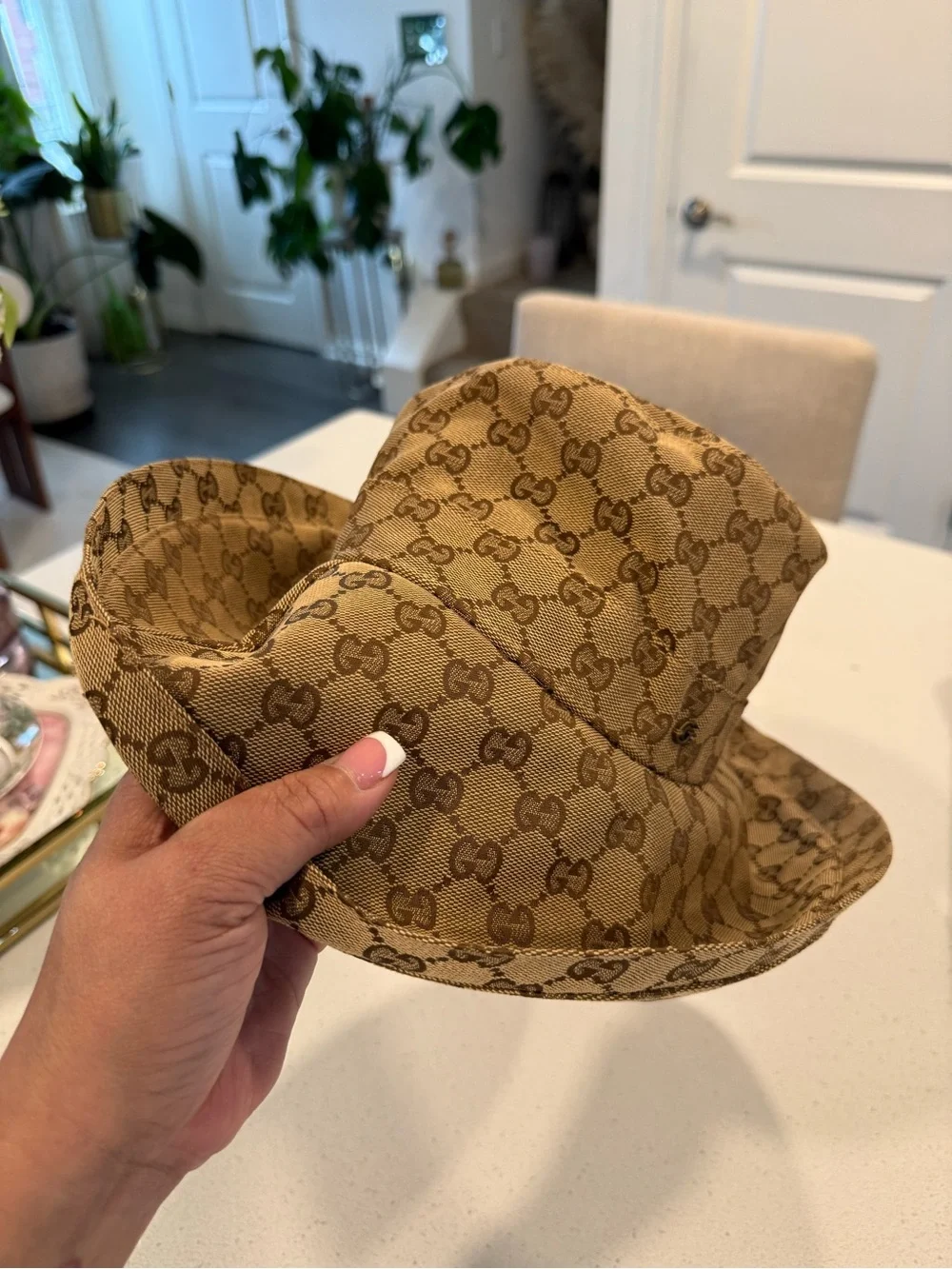 Gucci Brown GG Monogram Wide-Brim Bucket Hat - Picture 17 of 17
